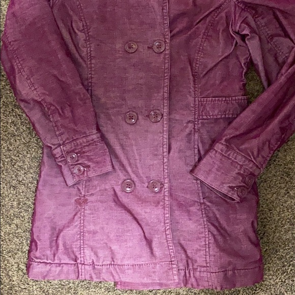 Roxy Purple Corduroy Quilted Trench Coat - Picture 2 of 8